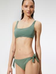 Bikini Üstü Kare Yaka Kaplı Askılı