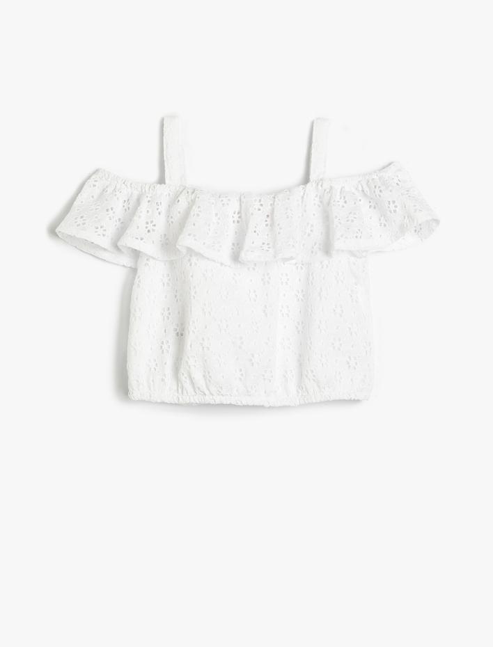 Kız Bebek Crop Atlet Fisto Düşük Omuzlu Askılı Beli Lastikli