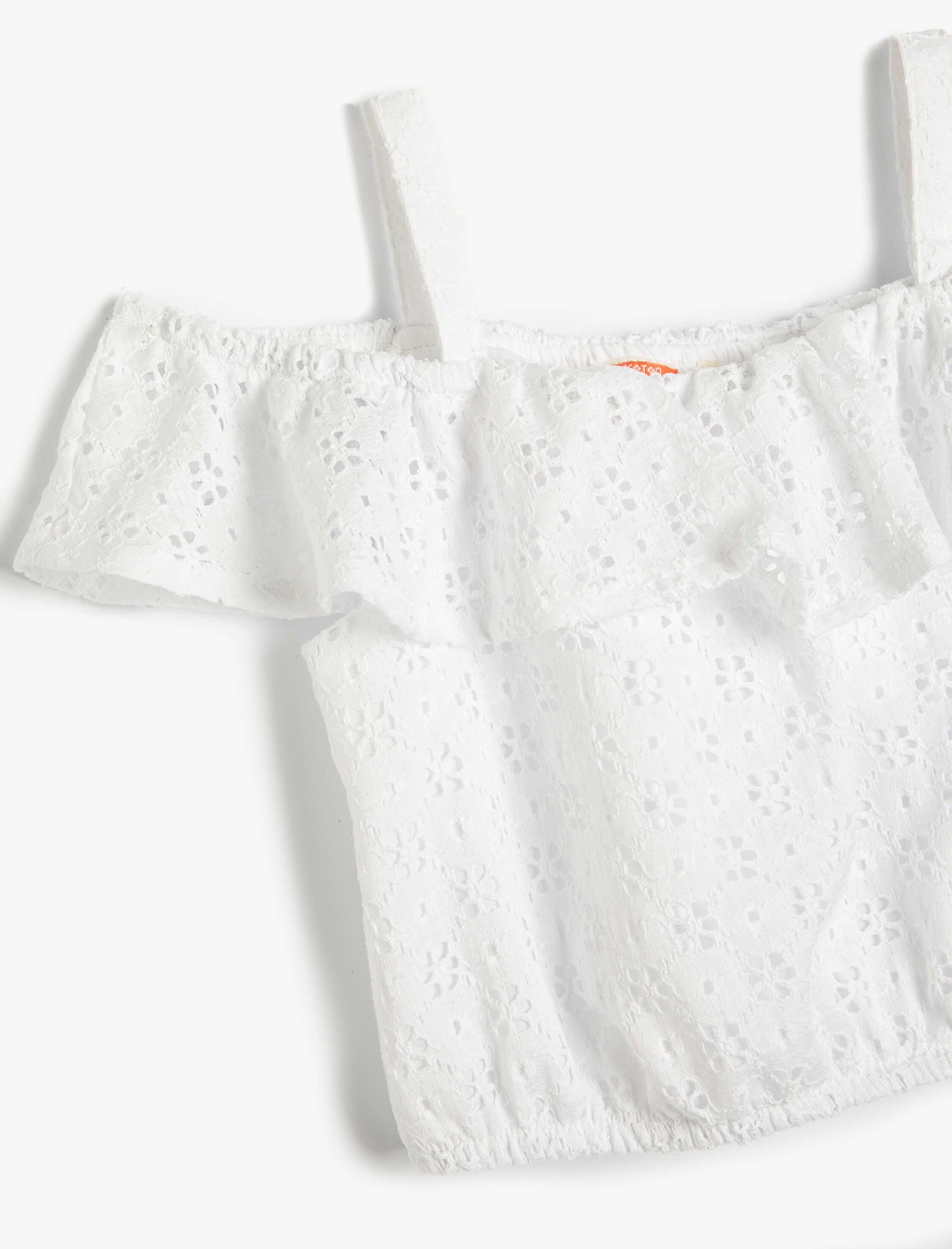  Kız Bebek Crop Atlet Fisto Düşük Omuzlu Askılı Beli Lastikli