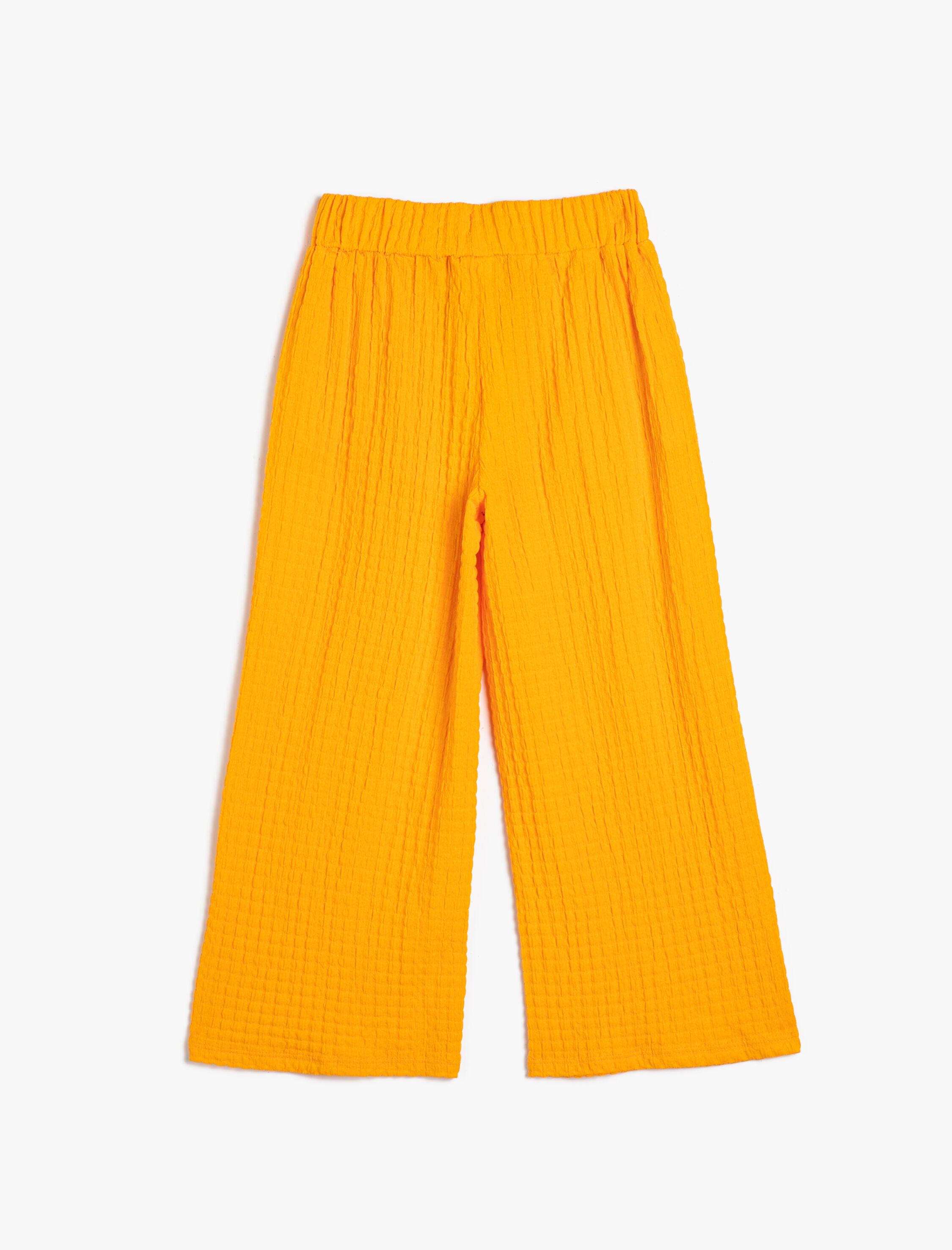  Kız Çocuk Pantolon Bol Paça Rahat Kesim Beli Lastikli