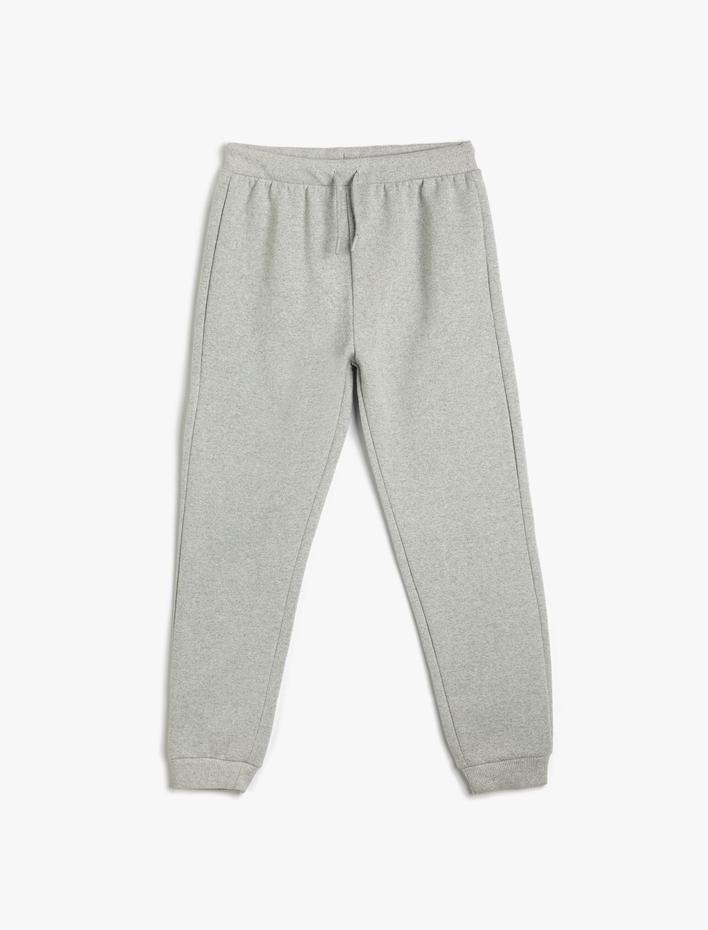 Erkek Çocuk Jogger Eşofman Altı Beli Bağcıklı Paçası Lastikli Şardonlu