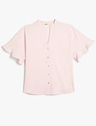 Hakim Yaka Gömlek Kolları Volanlı