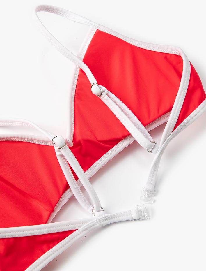  Üçgen Bikini Üstü Biye Detaylı Kaplı