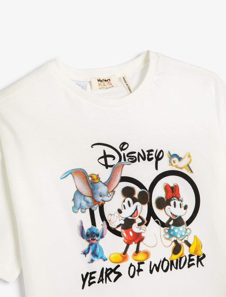  Kız Çocuk Mickey Mouse Minnie Mouse Lisanslı Tişört Kısa Kollu Pamuklu