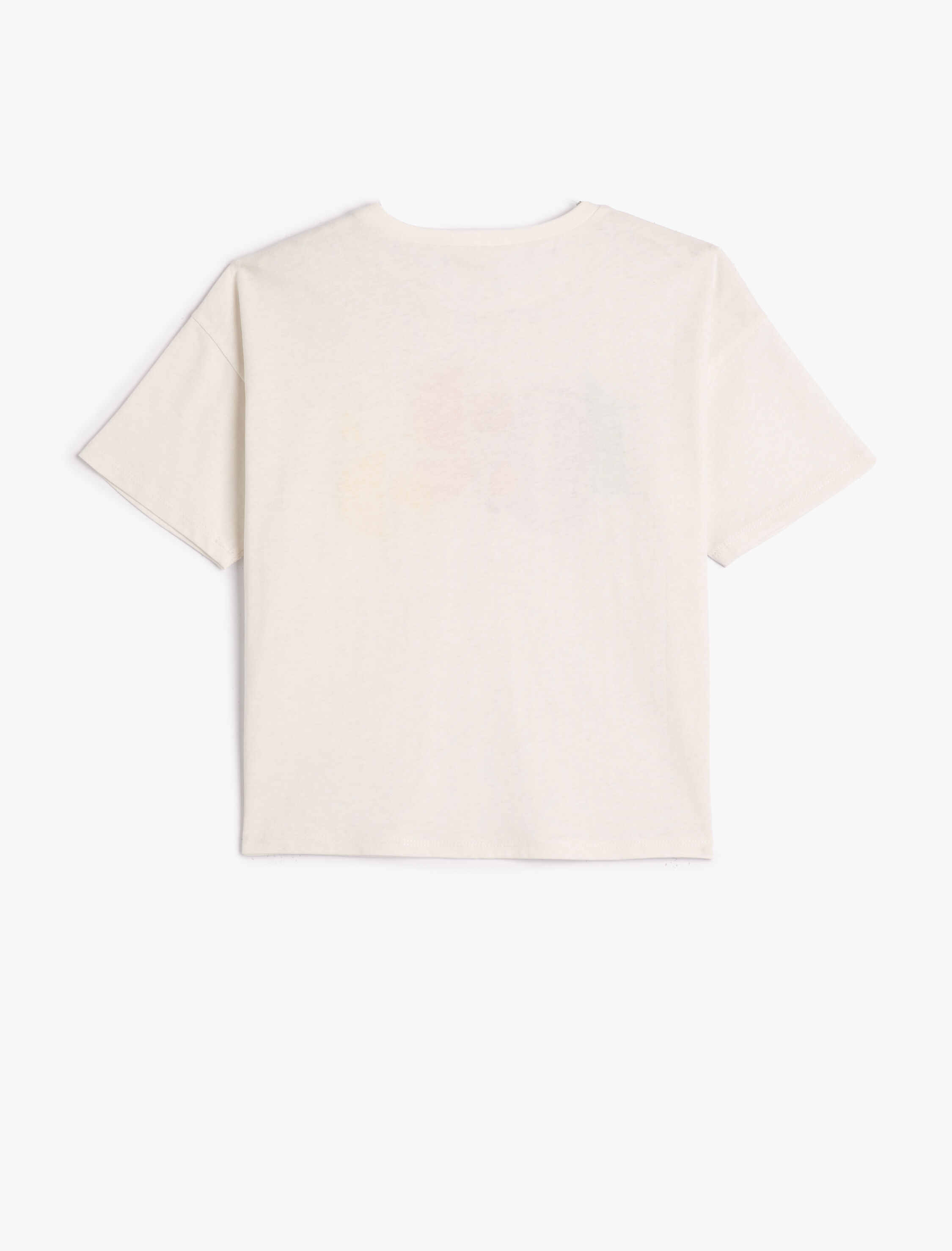  Kız Çocuk 1923 Baskılı Tişört Oversize Bisiklet Yaka Pamuklu