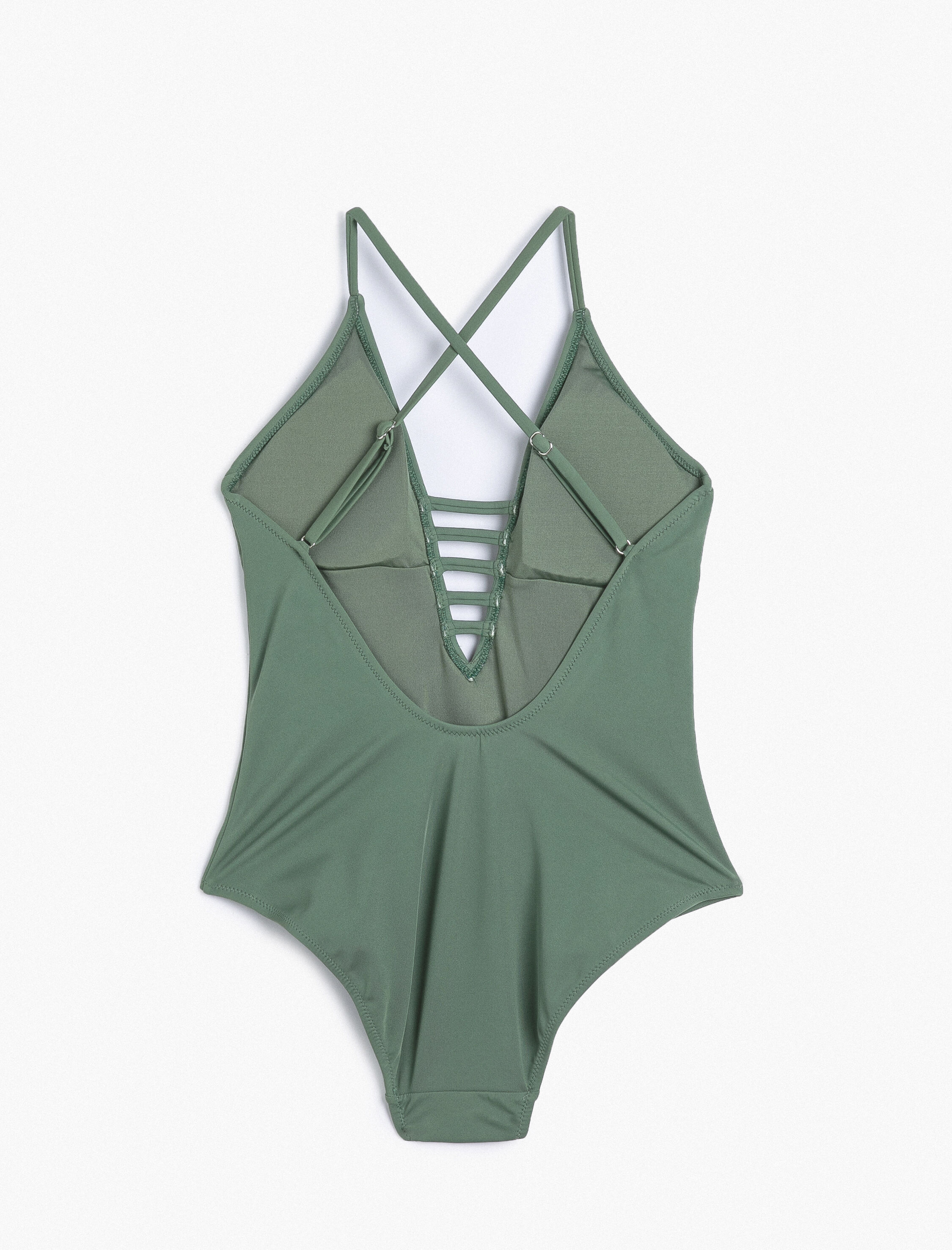   V Yaka Mayo Askılı Biye Detaylı Kaplı