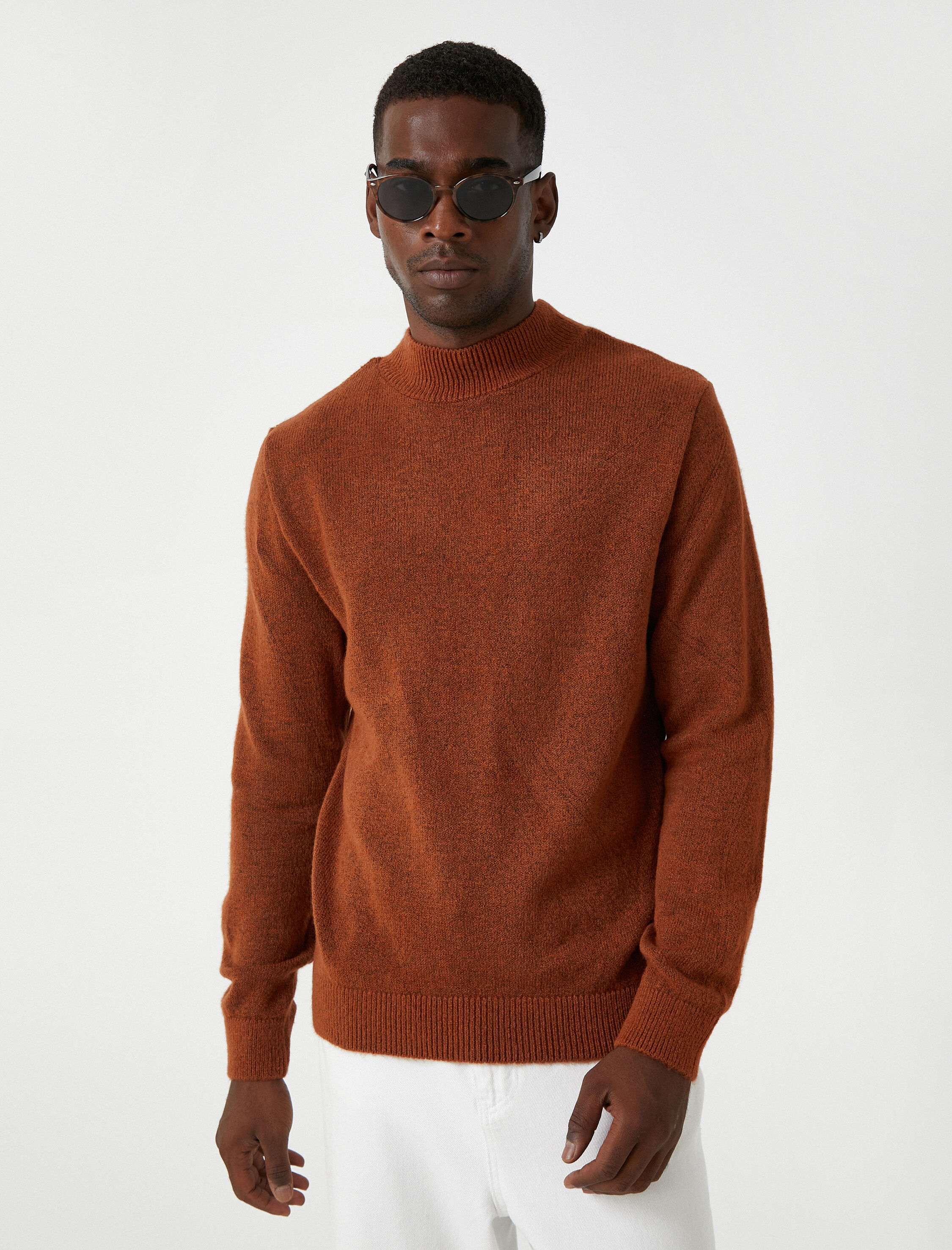   Basic Triko Kazak Yarım Balıkçı Yaka