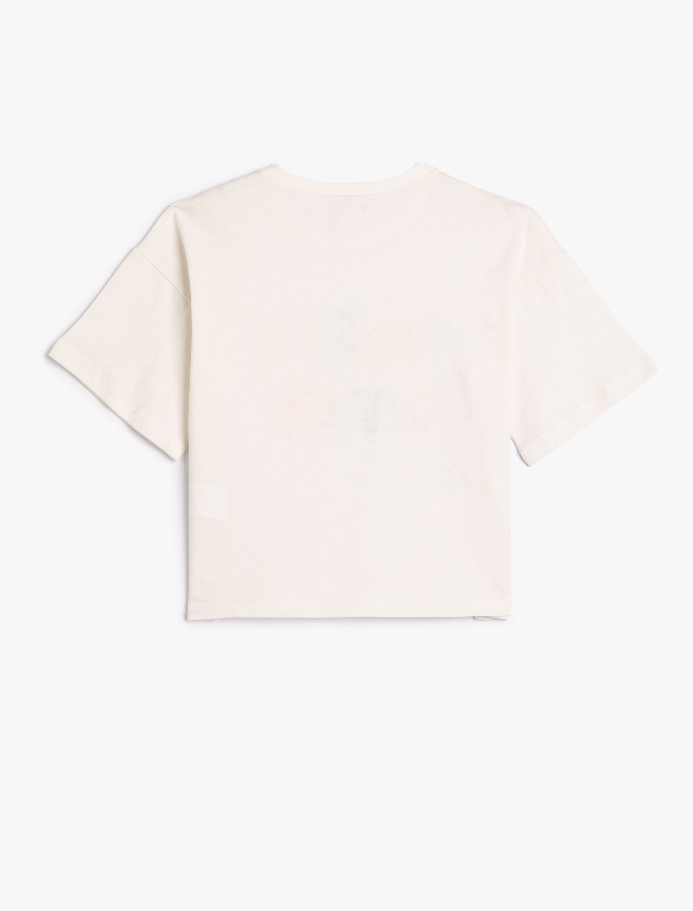  Kız Çocuk Tişört Baskılı Kısa Kollu Bisiklet Yaka Pamuklu