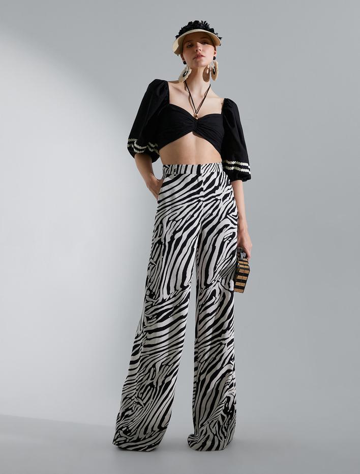  Melis Ağazat X Koton - Keten Karışımlı Palazzo Pantolon