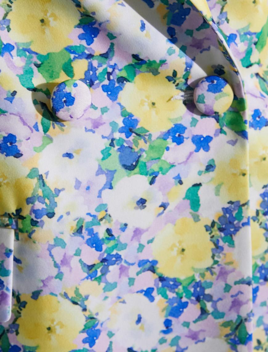   Melis Ağazat X Koton - Çiçekli Oversize Blazer Ceket