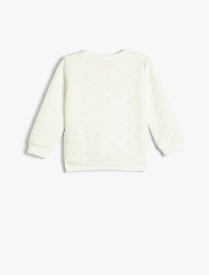 Kız Bebek Sweatshirt Kapitone Bisiklet Yaka Uzun Kollu