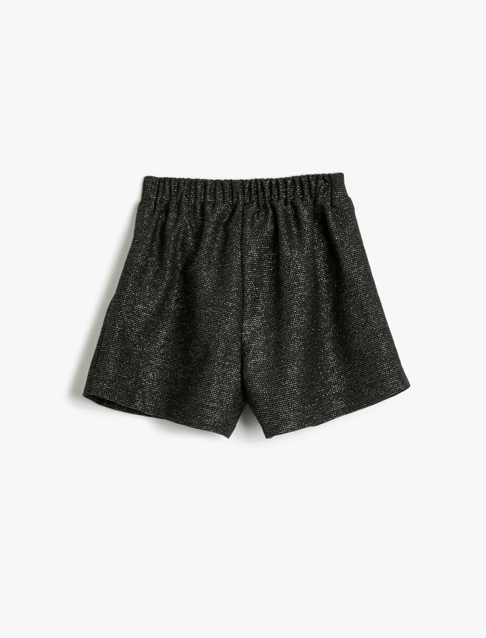 Kız Çocuk Şort Etek Beli Lastikli Pileli