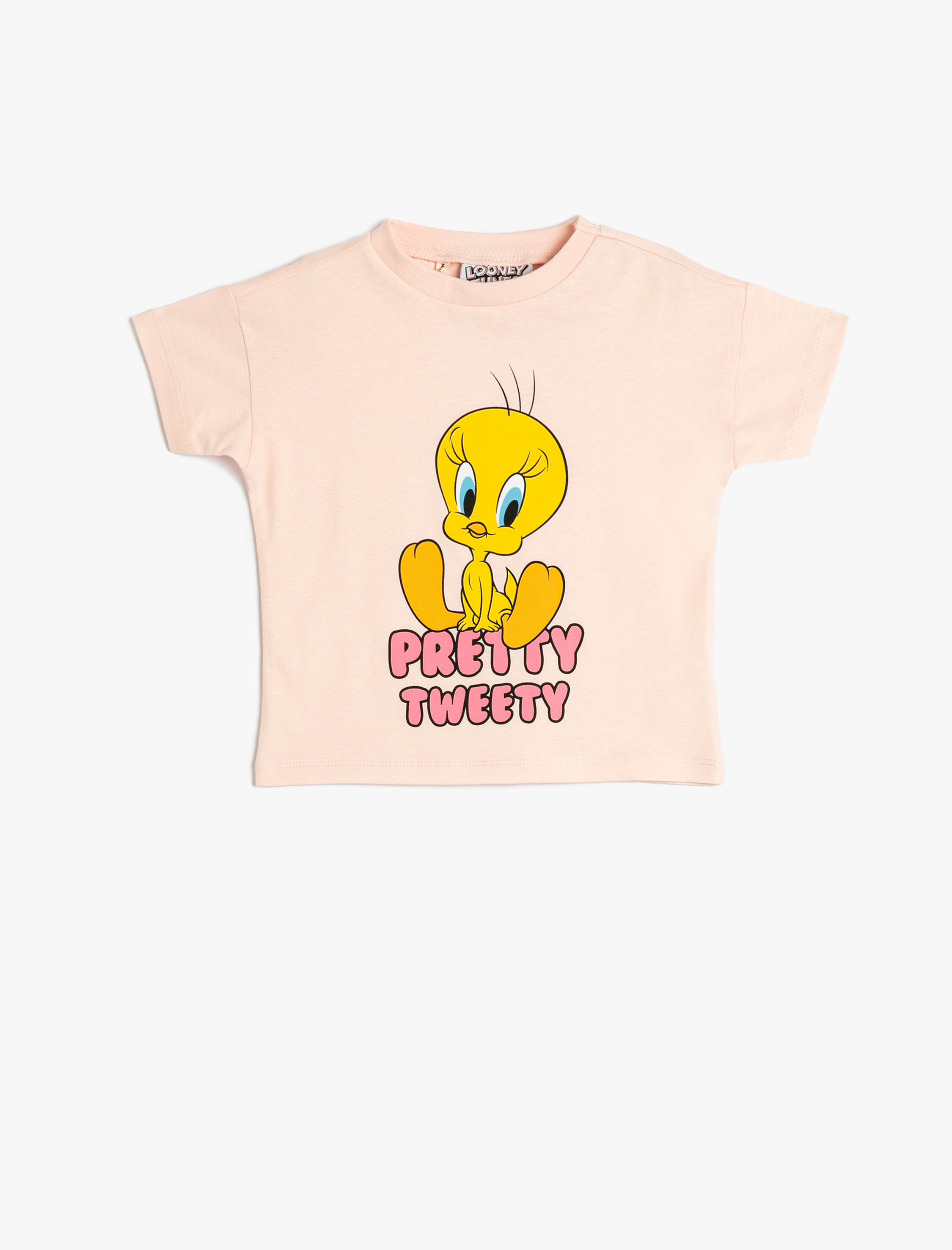 Kız Bebek Tweety Tişört Lisanslı Baskılı Kısa Kollu Pamuklu