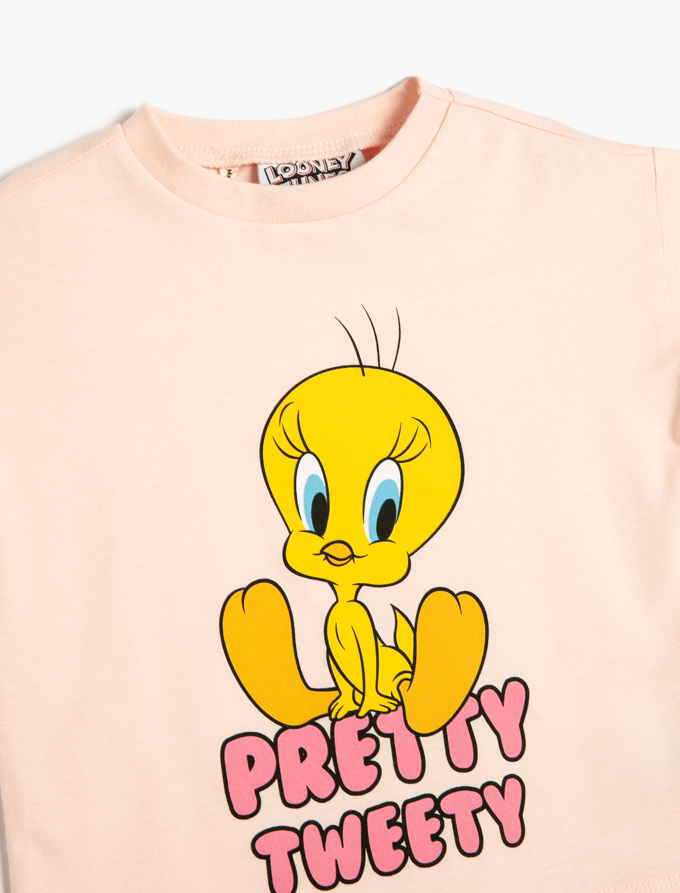 Kız Bebek Tweety Tişört Lisanslı Baskılı Kısa Kollu Pamuklu