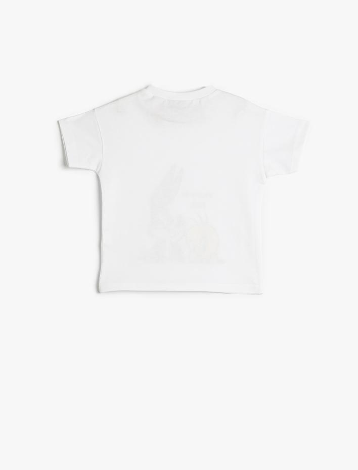 Kız Bebek Tweety ve Bugs Bunny Tişört Lisanslı Baskılı Kısa Kollu Pamuklu