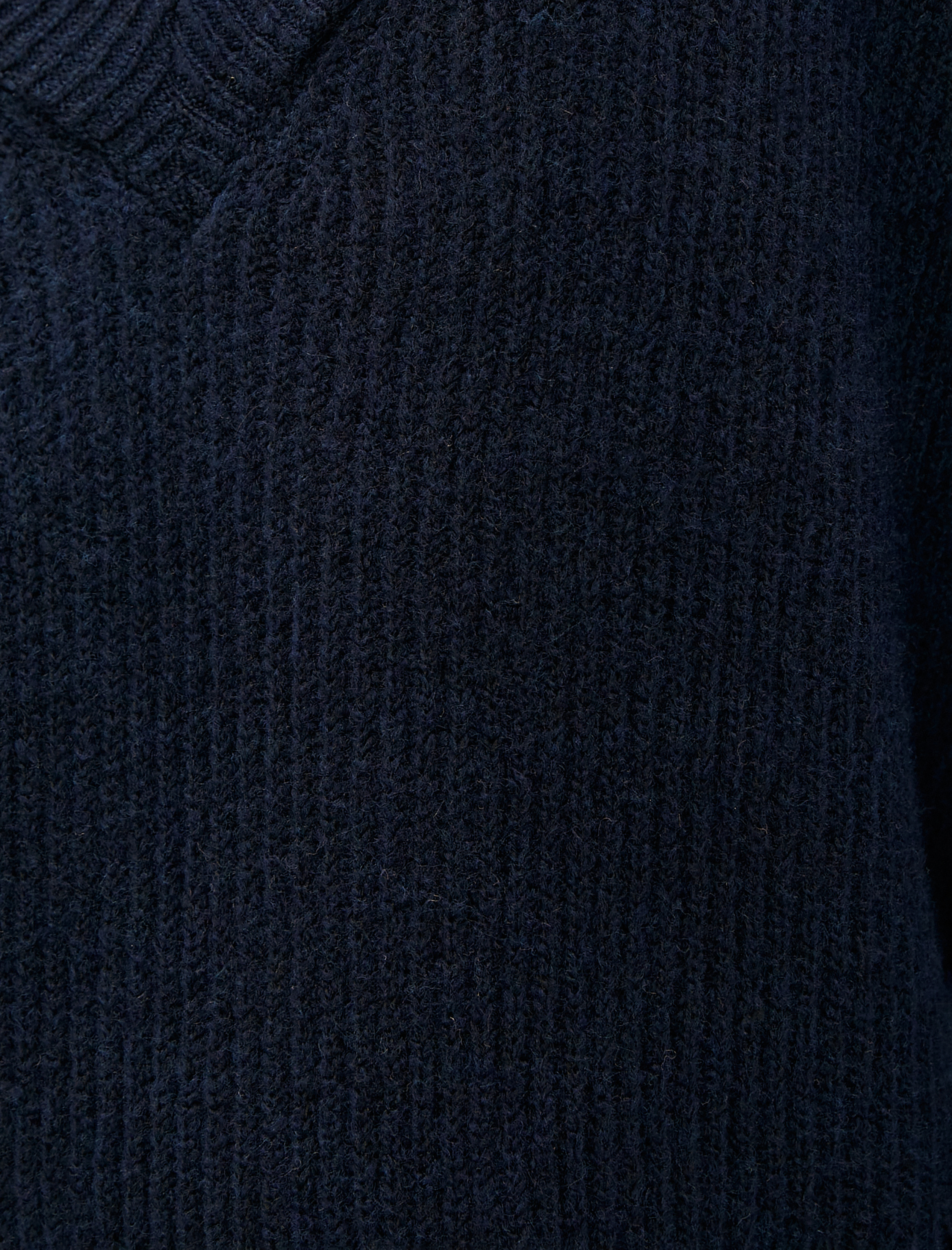   V Yaka Triko Kazak Örgü Ribanalı Uzun Kollu