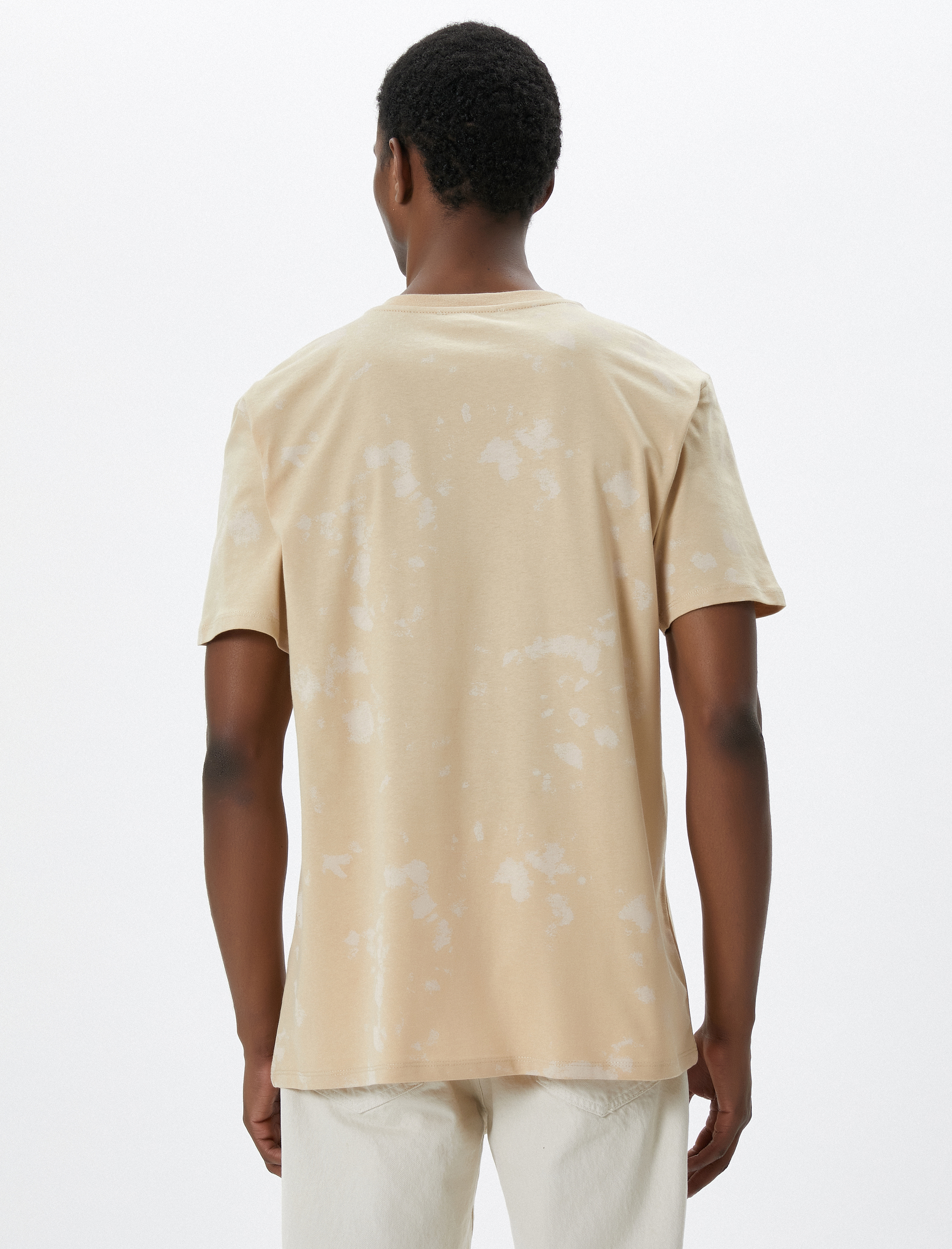   Slogan Baskılı Tişört Bisiklet Yaka Kısa Kollu Soyut Detaylı