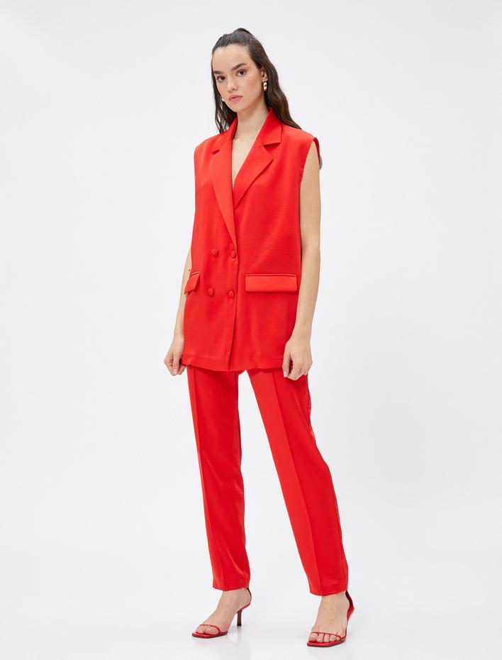  Nervürlü Pantolon Düz Paça Yandan Fermuarlı