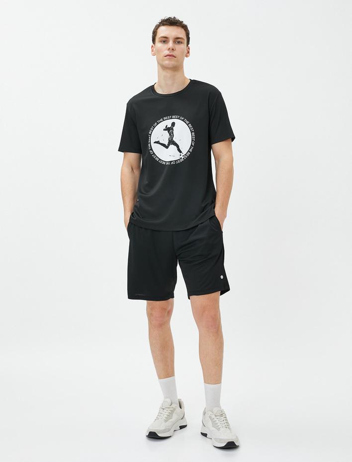  Spor Tişört Baskılı Futbol Temalı Bisiklet Yaka Kısa Kollu