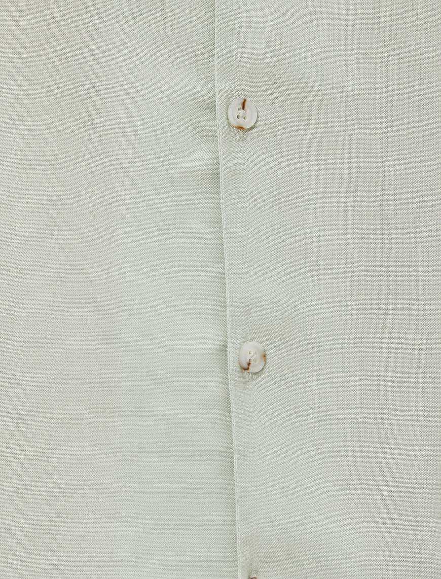   Basic Gömlek Kısa Kollu Devrik Yaka Ecovero® Viscose