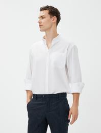Basic Gömlek Bol Kesim Klasik Yaka Cep Detaylı Pamuklu Non Iron