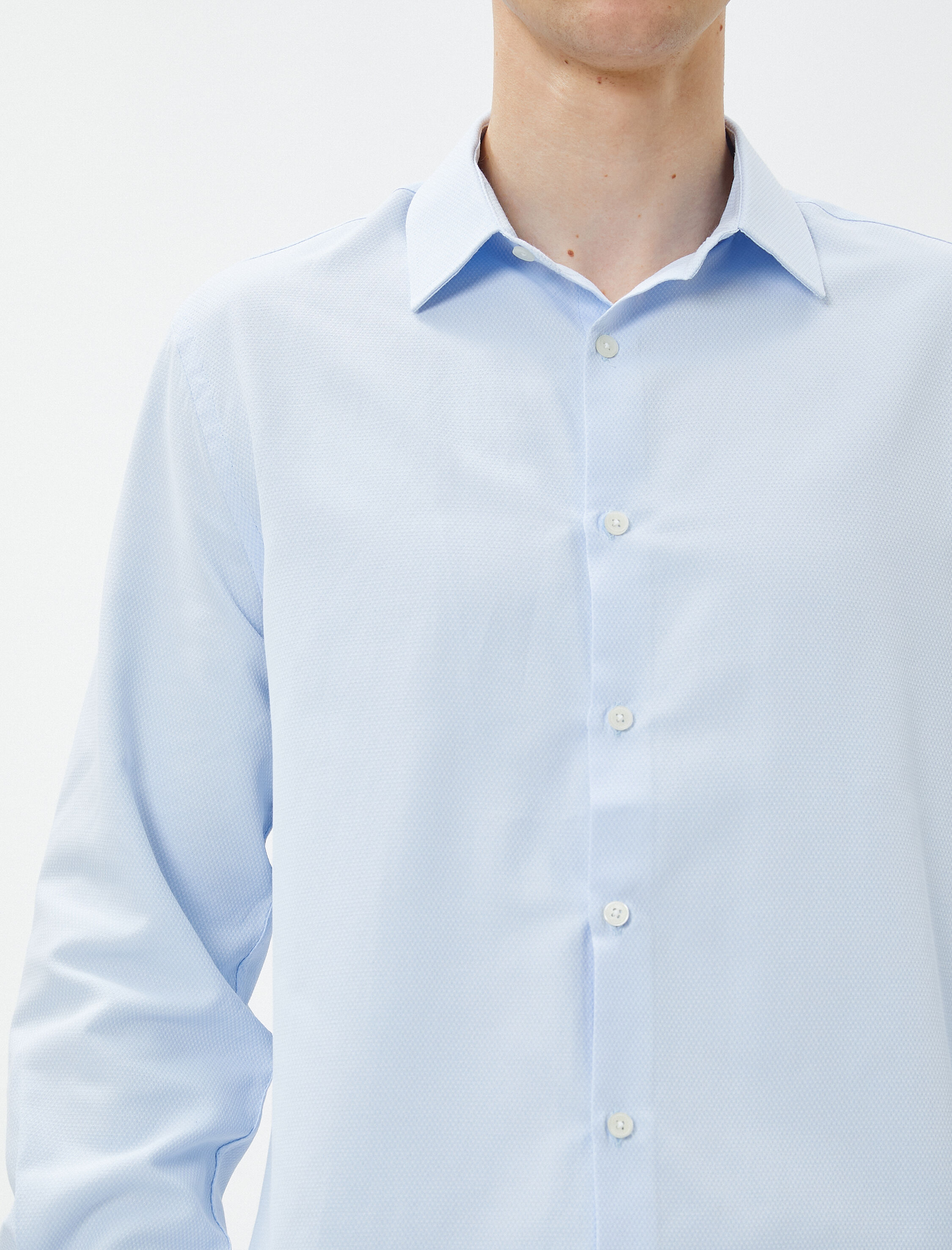   Basic Gömlek Klasik Yaka Uzun Kollu Düğmeli Non Iron