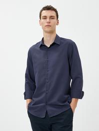Basic Gömlek Klasik Yaka Uzun Kollu Düğmeli Non Iron