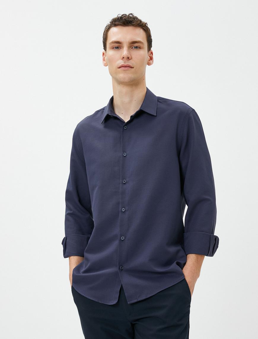   Basic Gömlek Klasik Yaka Uzun Kollu Düğmeli Non Iron