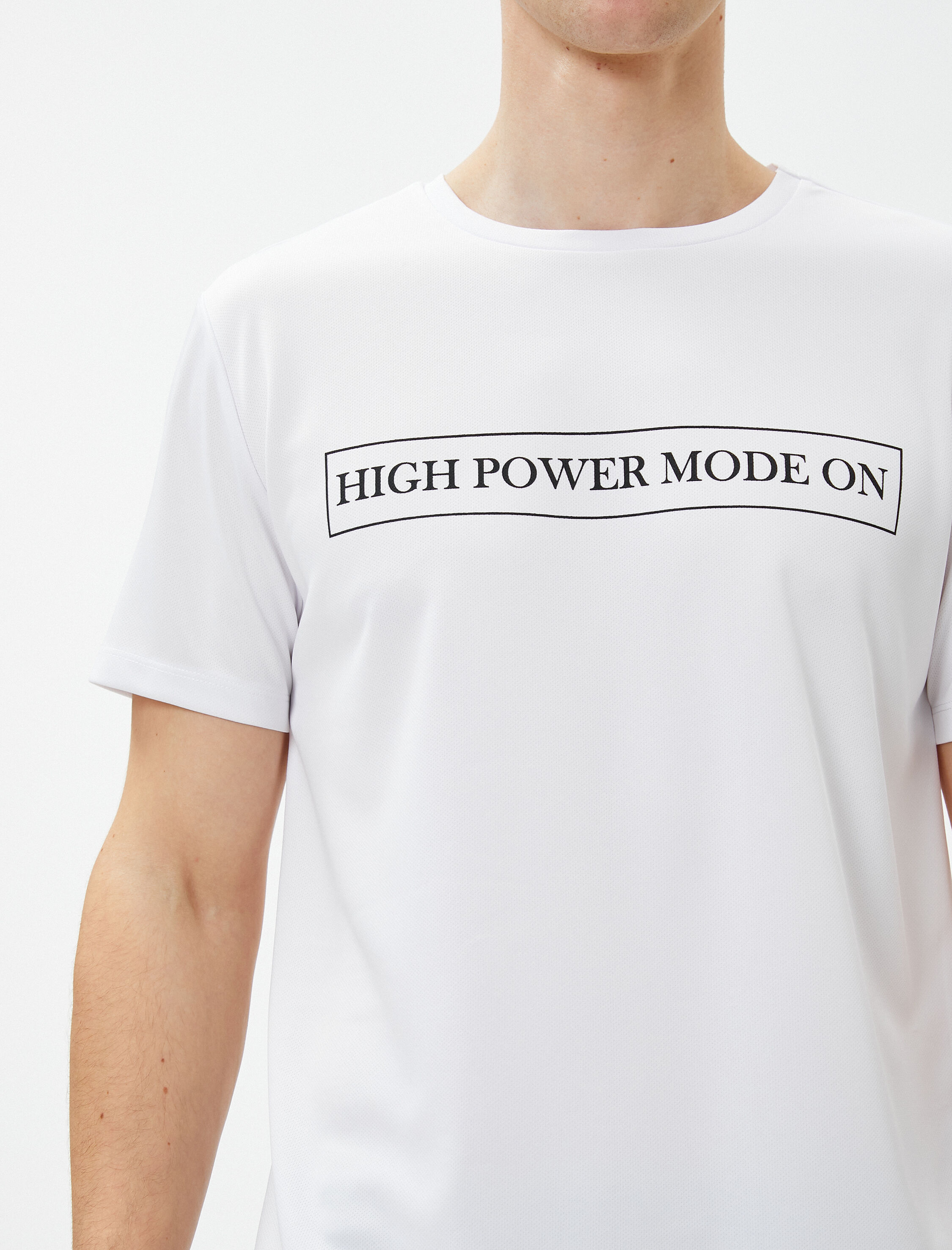   Slogan Baskılı Tişört Bisiklet Yaka Kısa Kollu Pamuklu