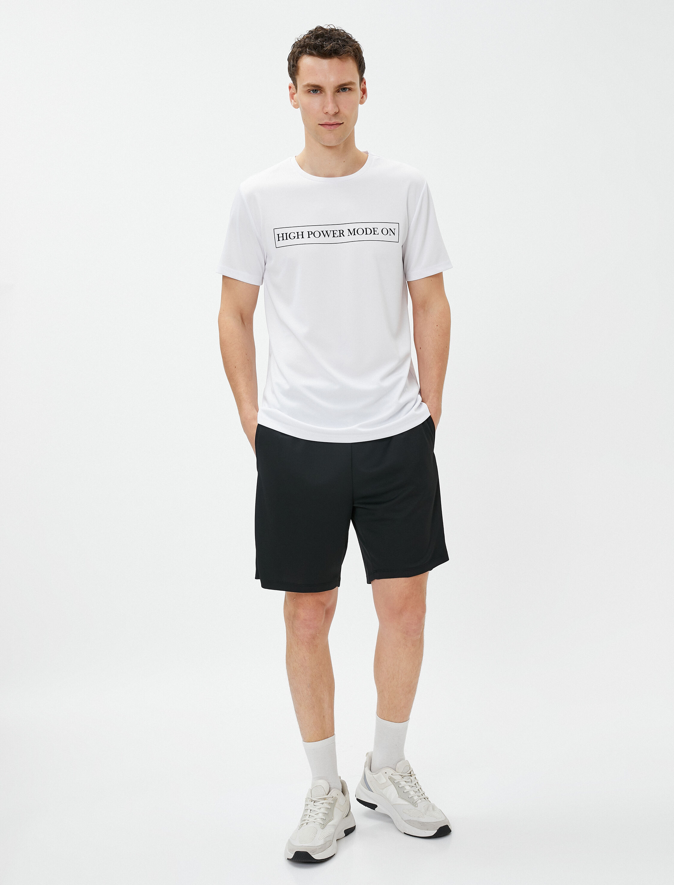   Slogan Baskılı Tişört Bisiklet Yaka Kısa Kollu Pamuklu