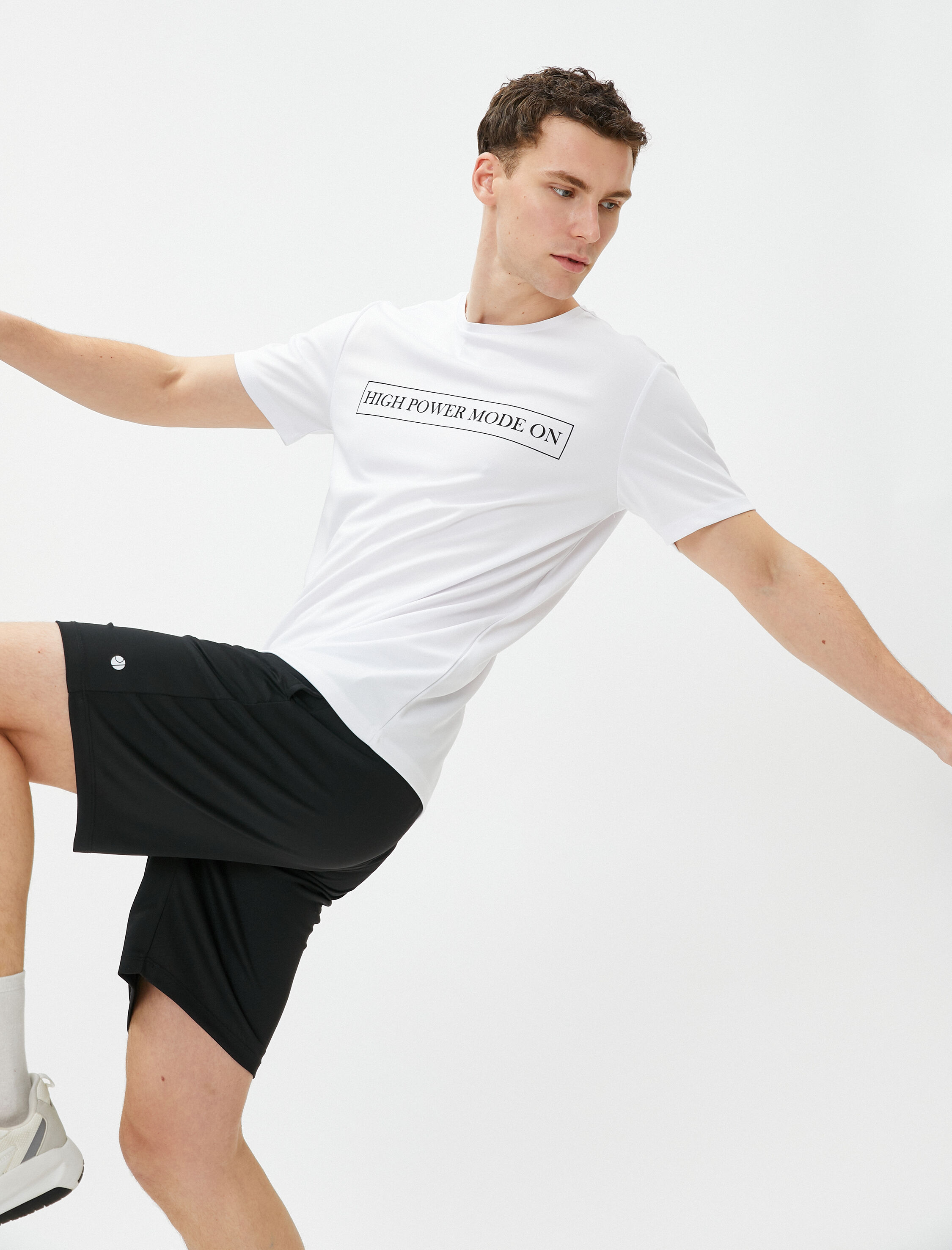   Slogan Baskılı Tişört Bisiklet Yaka Kısa Kollu Pamuklu