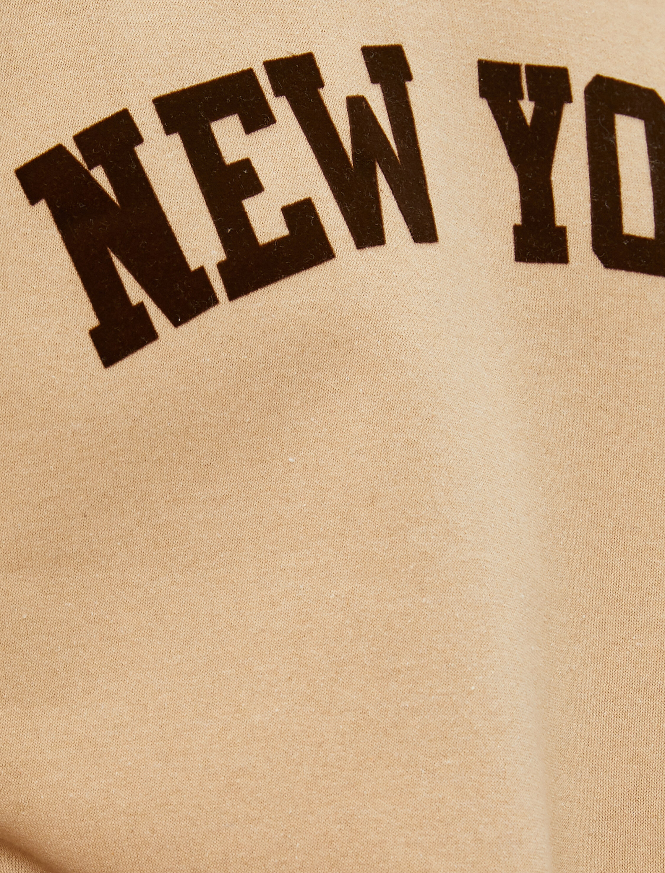 Kolej Sweatshirt Şehir Baskılı Bisiklet Yaka Uzun Kollu Şardonlu