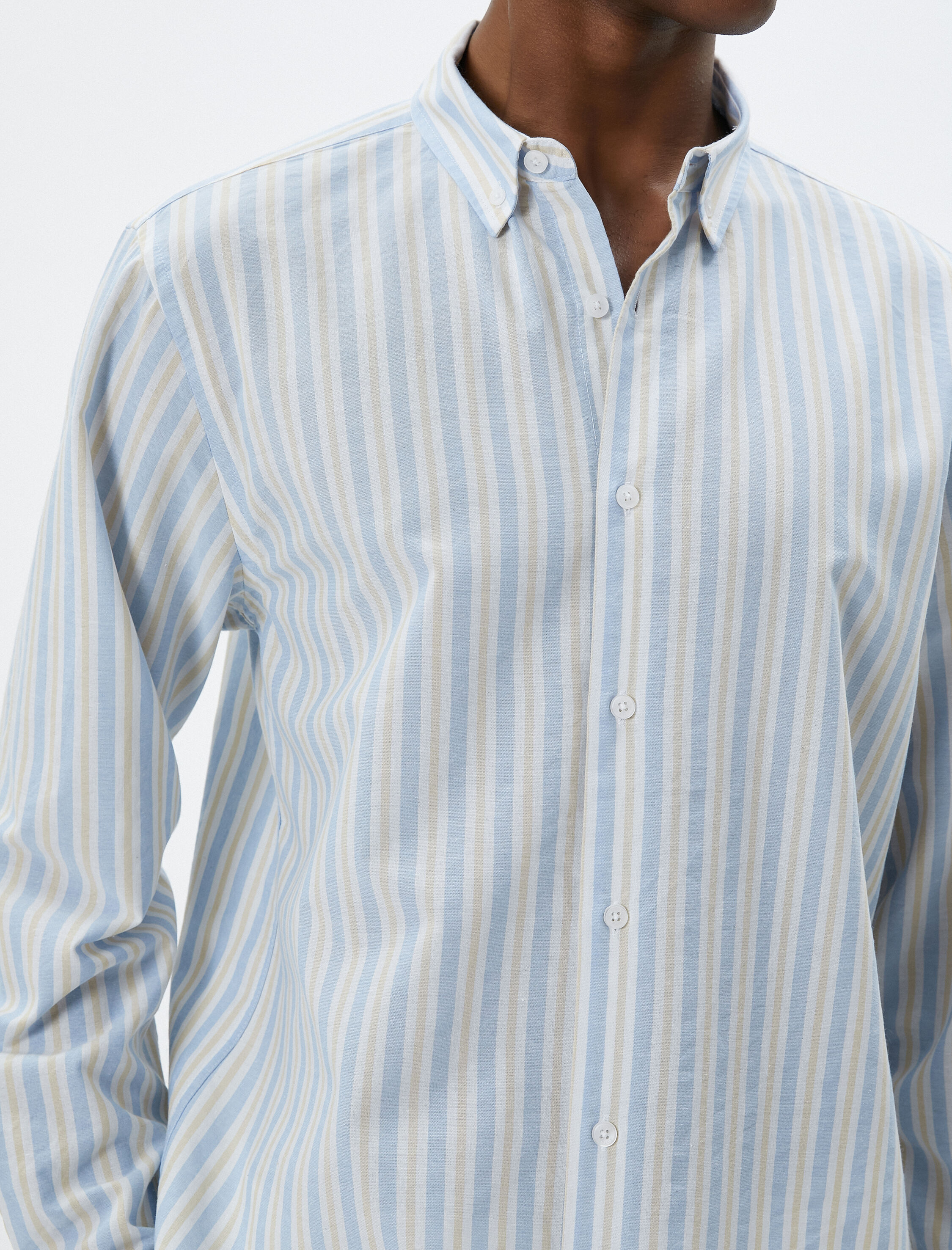   Klasik Manşet Yaka Gömlek Düğmeli Uzun Kollu