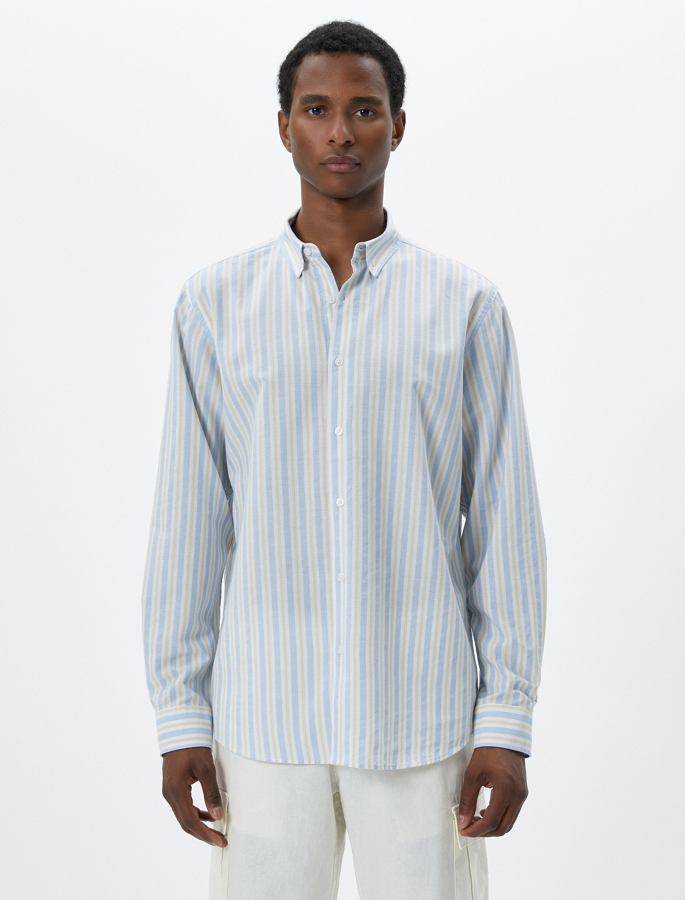   Klasik Manşet Yaka Gömlek Düğmeli Uzun Kollu