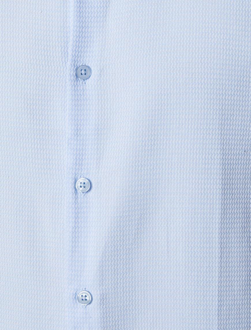   Basic Gömlek Klasik Yaka Dokulu Düğmeli Non Iron