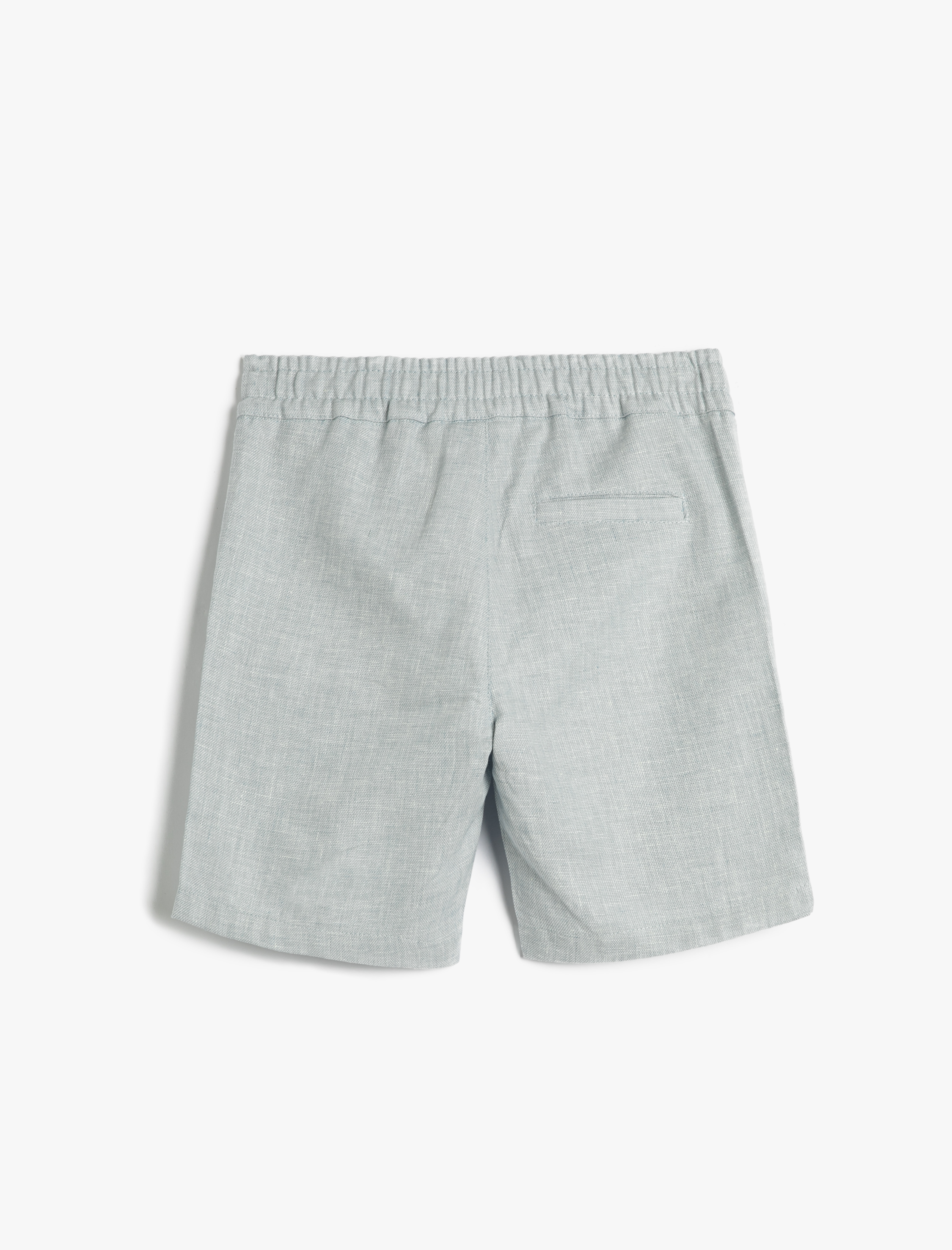  Erkek Çocuk Keten Şort Beli Bağlamalı Lastikli Cepli