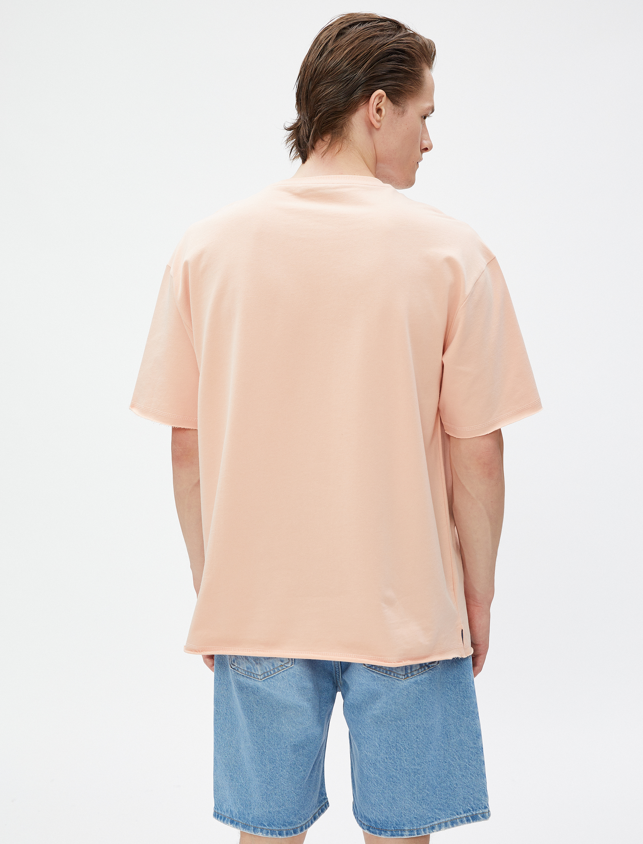   Basic Oversize Tişört Bisiklet Yaka Kısa Kollu