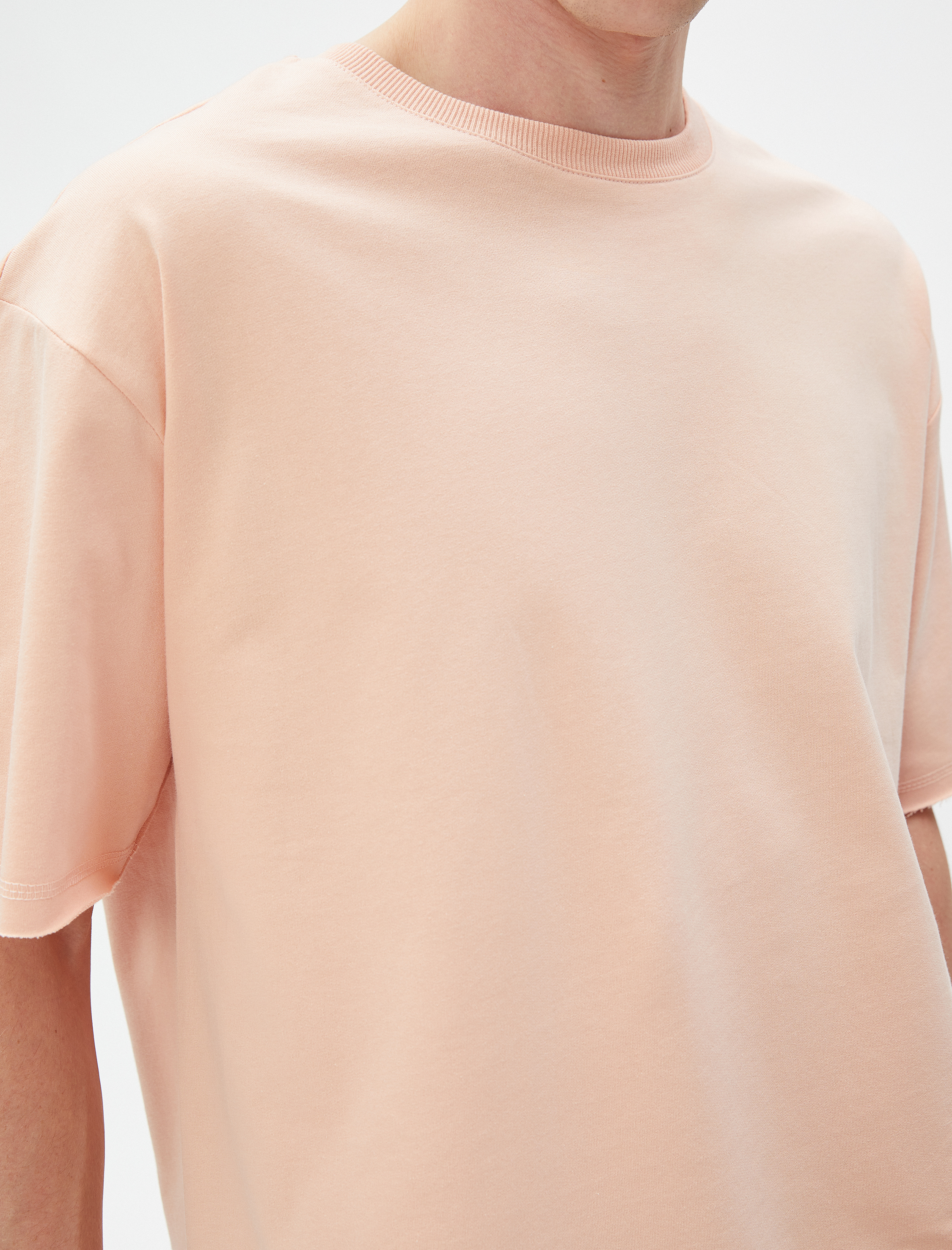   Basic Oversize Tişört Bisiklet Yaka Kısa Kollu