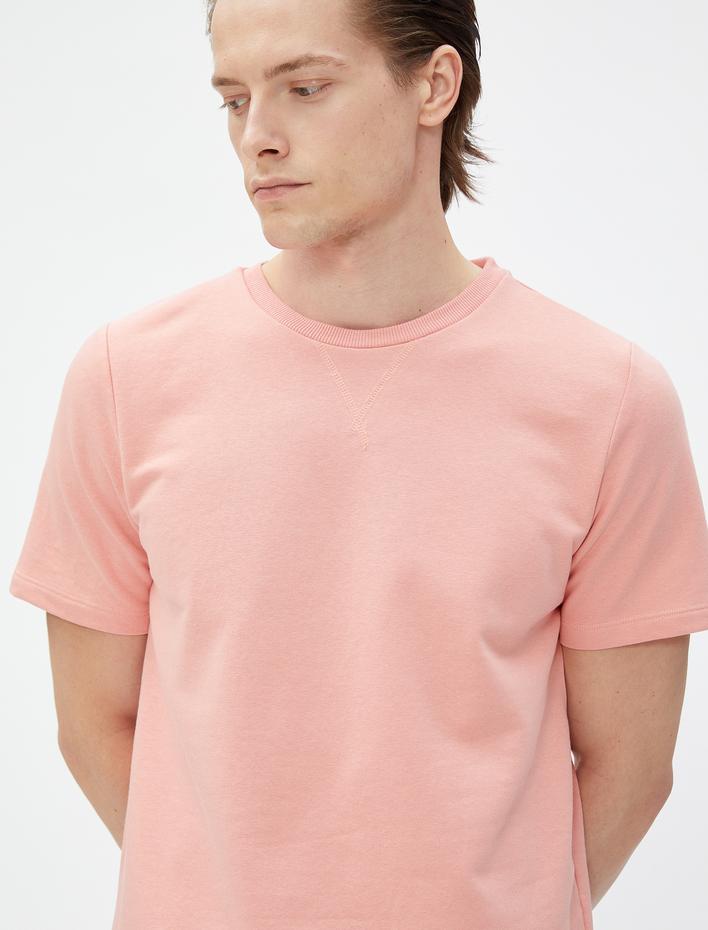  Kaşkorse Tişört Etiket Baskı Detaylı Bisiklet Yaka