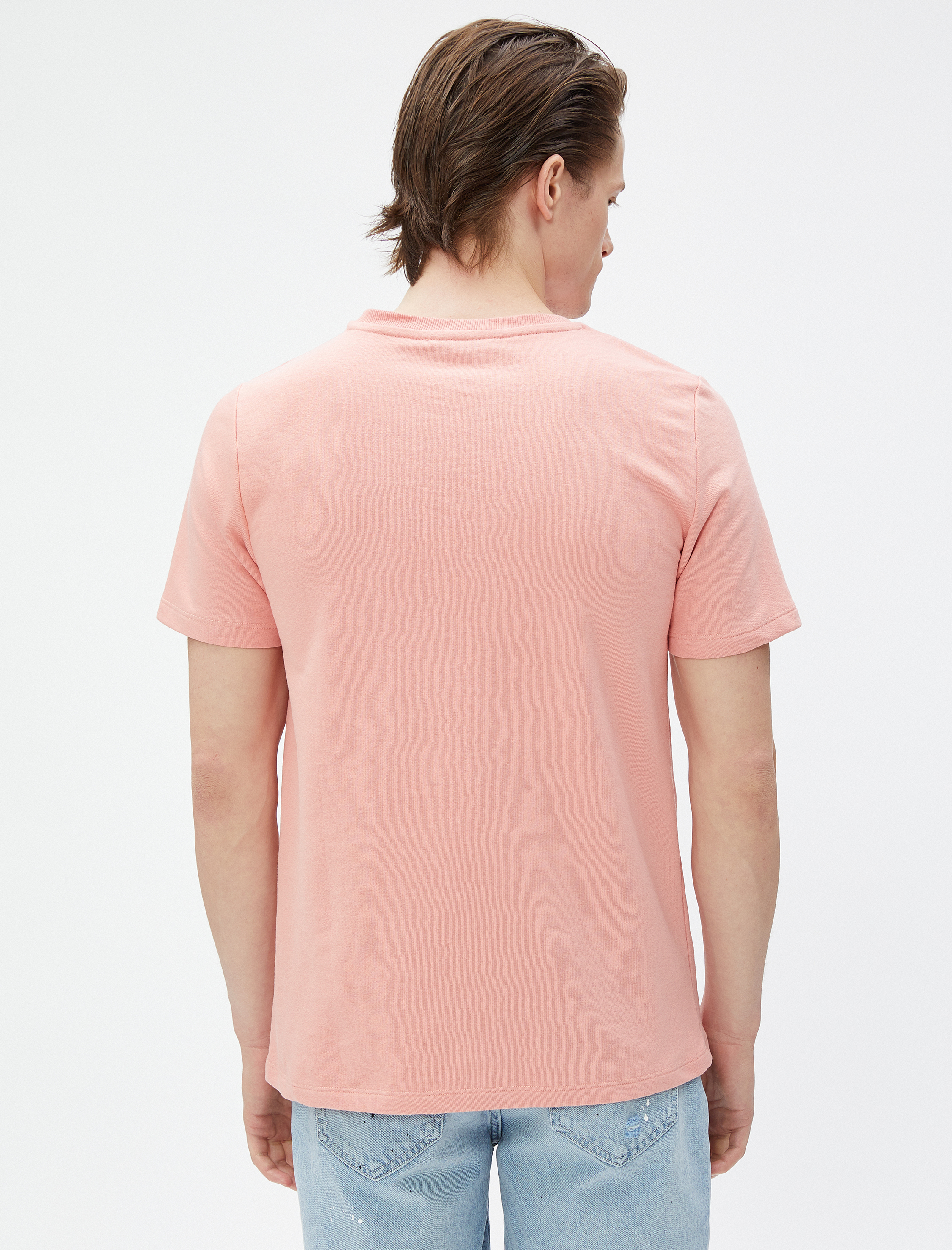   Kaşkorse Tişört Etiket Baskı Detaylı Bisiklet Yaka