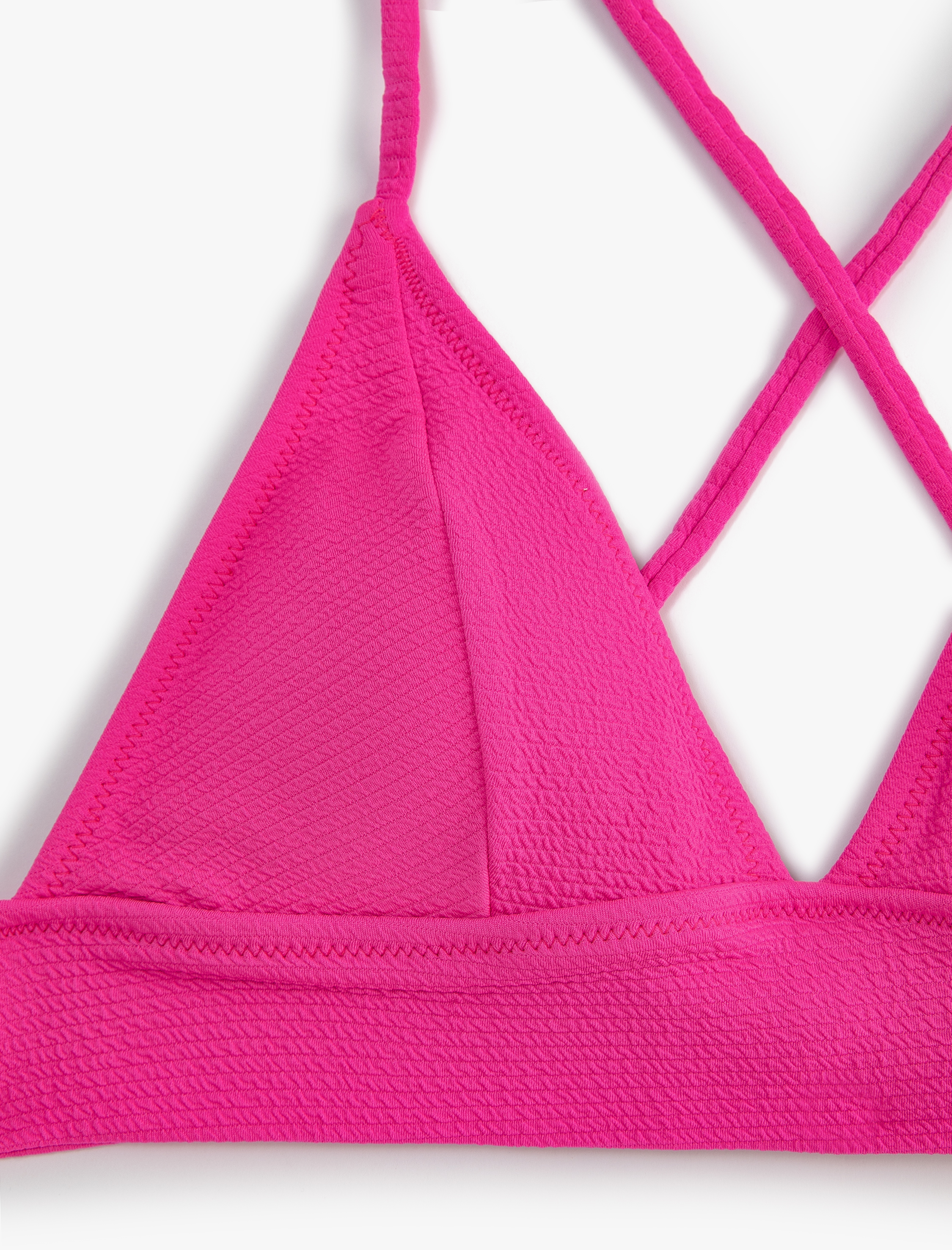   Bikini Üstü Bralet Çapraz Askılı Kaplı Dokulu