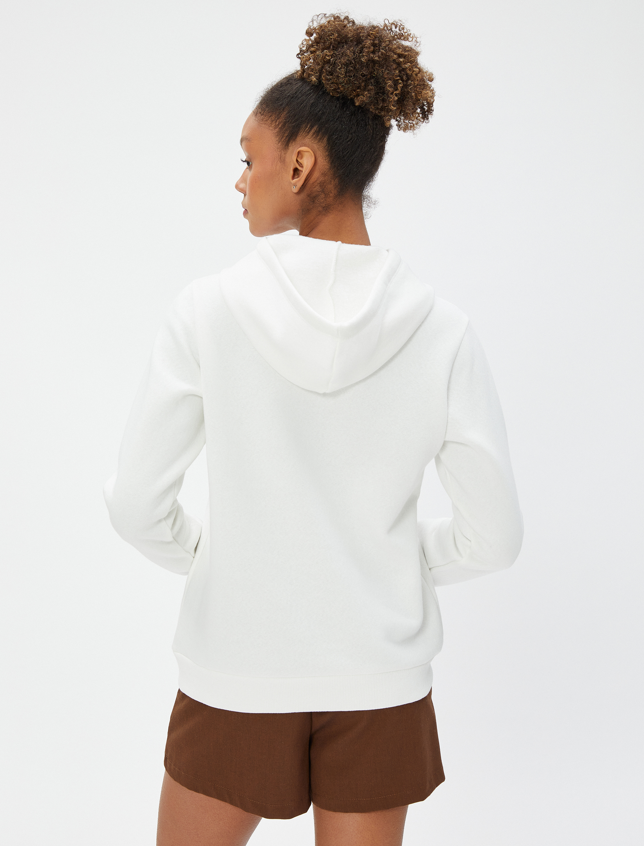 Kapüşonlu Sweatshirt Kanguru Cepli Kedi Nakışlı