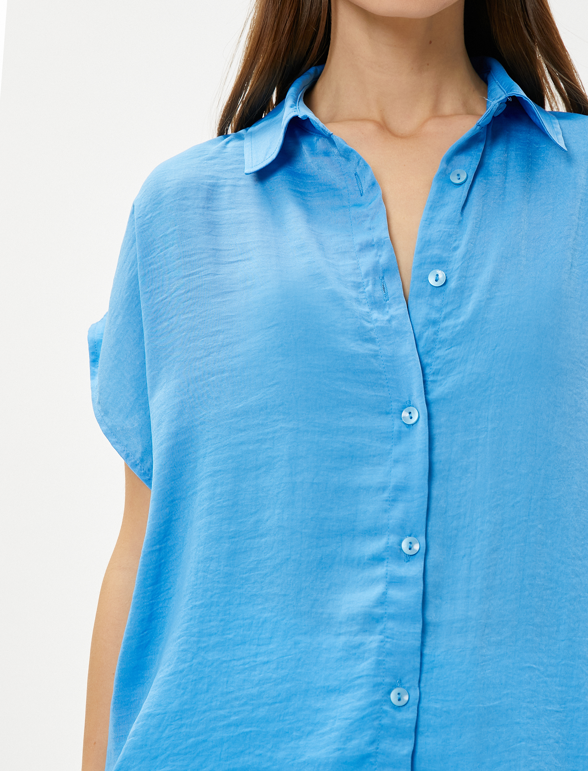   Düşük Kollu Gömlek Düğmeli