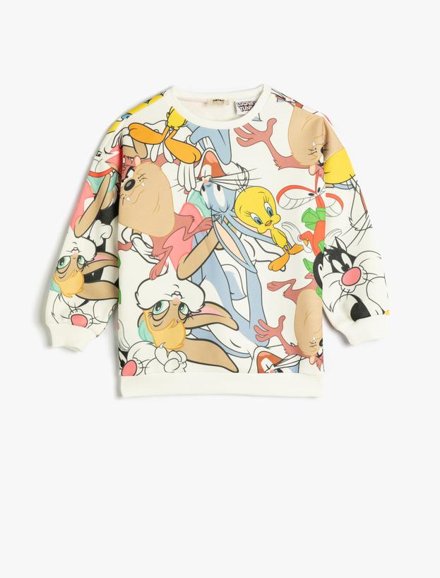 Looney Tunes Sweatshirt Lisanslı Uzun Kollu Bisiklet Yaka Pamuklu_0