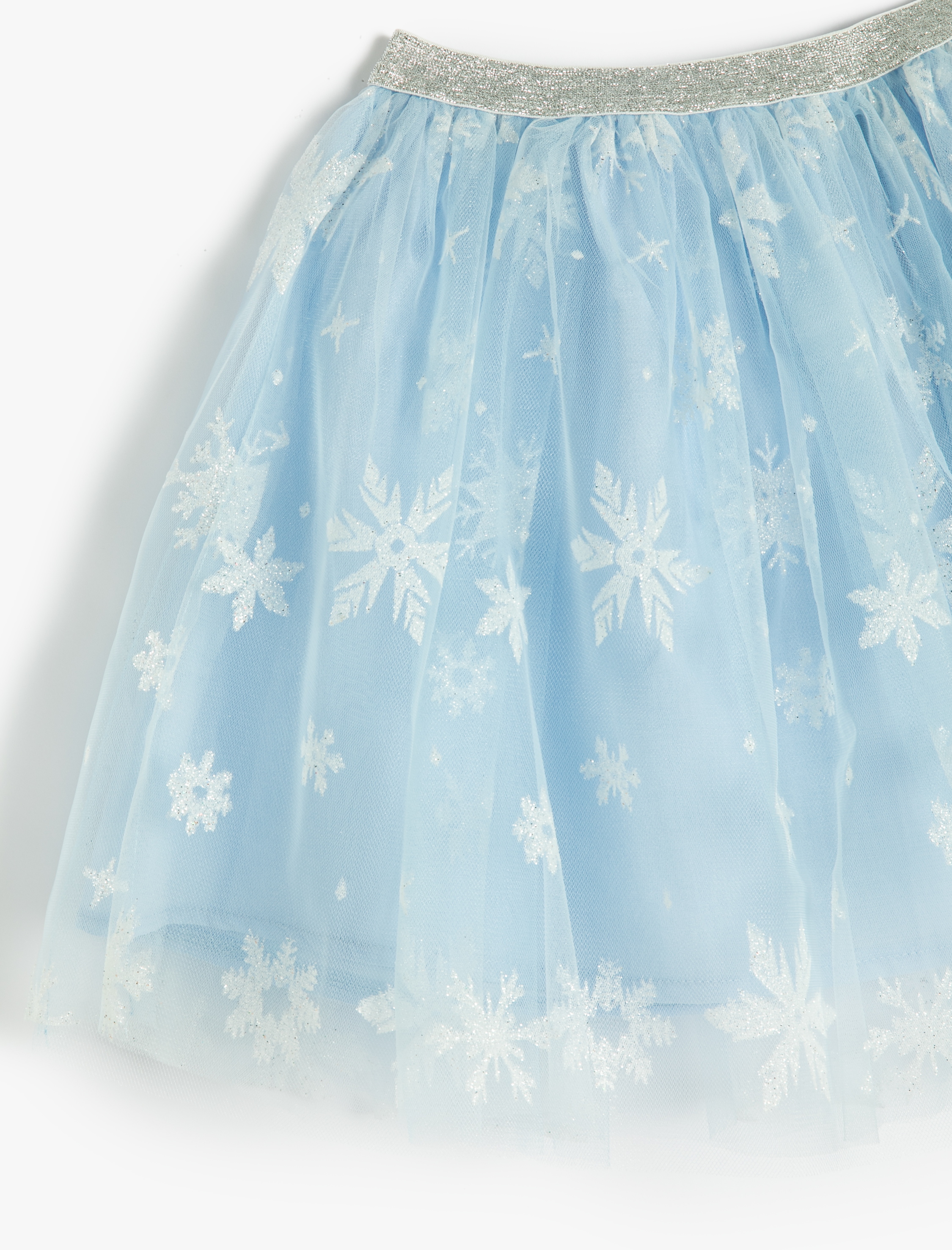  Kız Çocuk Tütü Etek Kar Tanesi Desenli Simli Beli Lastikli