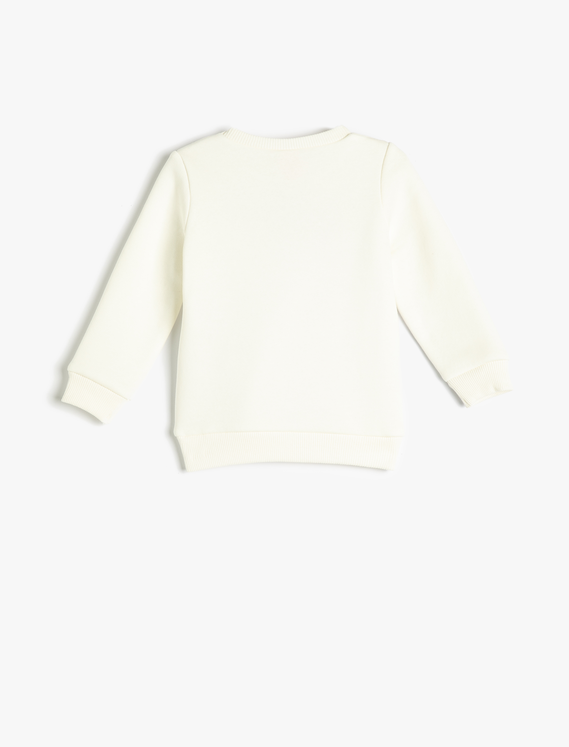  Kız Bebek Sweatshirt Uzun Kollu Bisiklet Yaka İşleme Detaylı Pamuklu Şardonlu