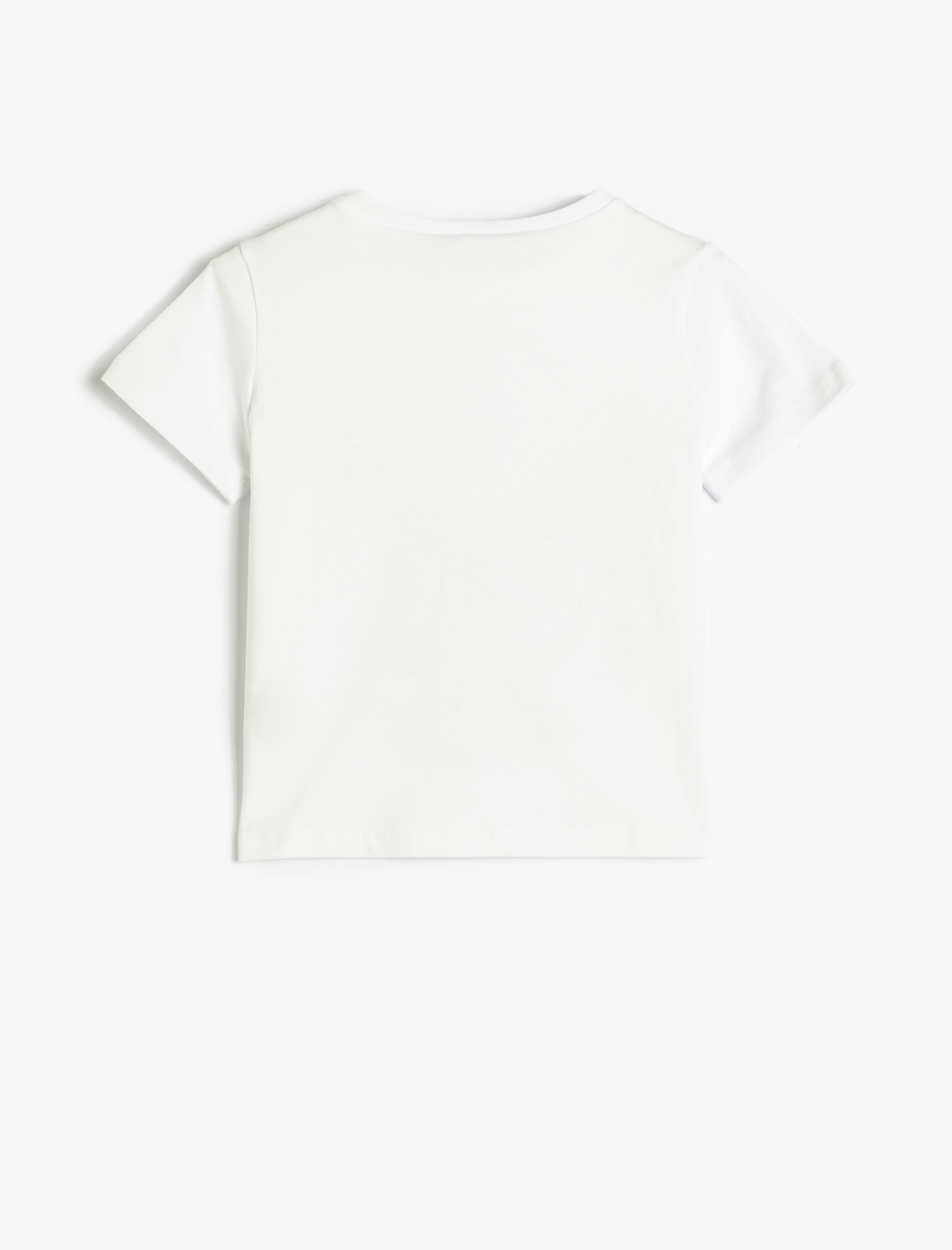  Kız Çocuk Kelebek Baskılı Pamuklu Tişört Kısa Kollu Bisiklet Yaka