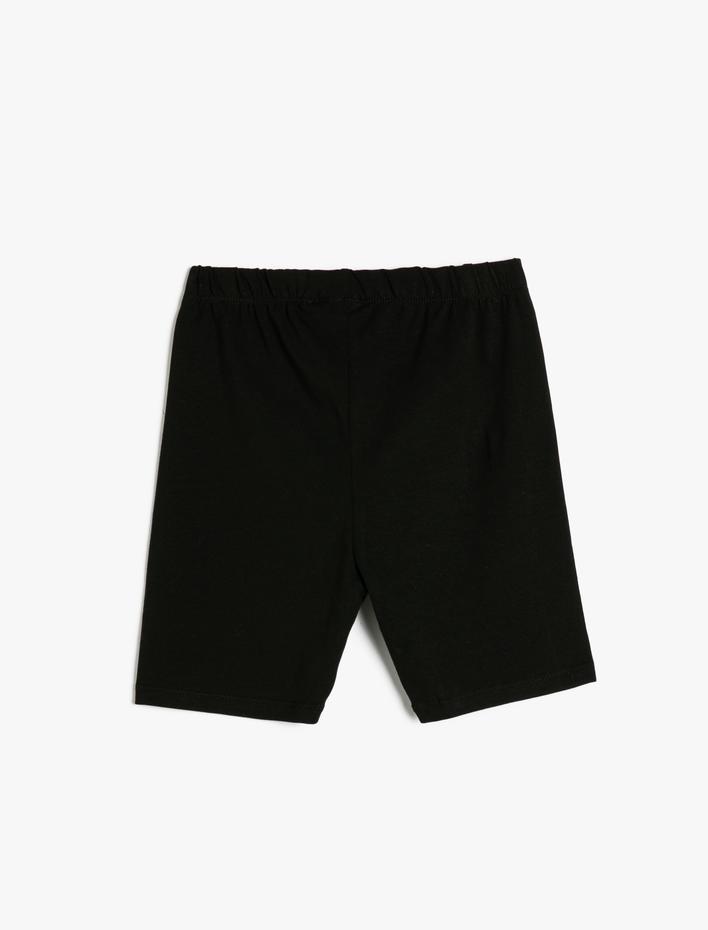 Kız Çocuk Basic Kısa Tayt Beli Lastikli Pamuklu