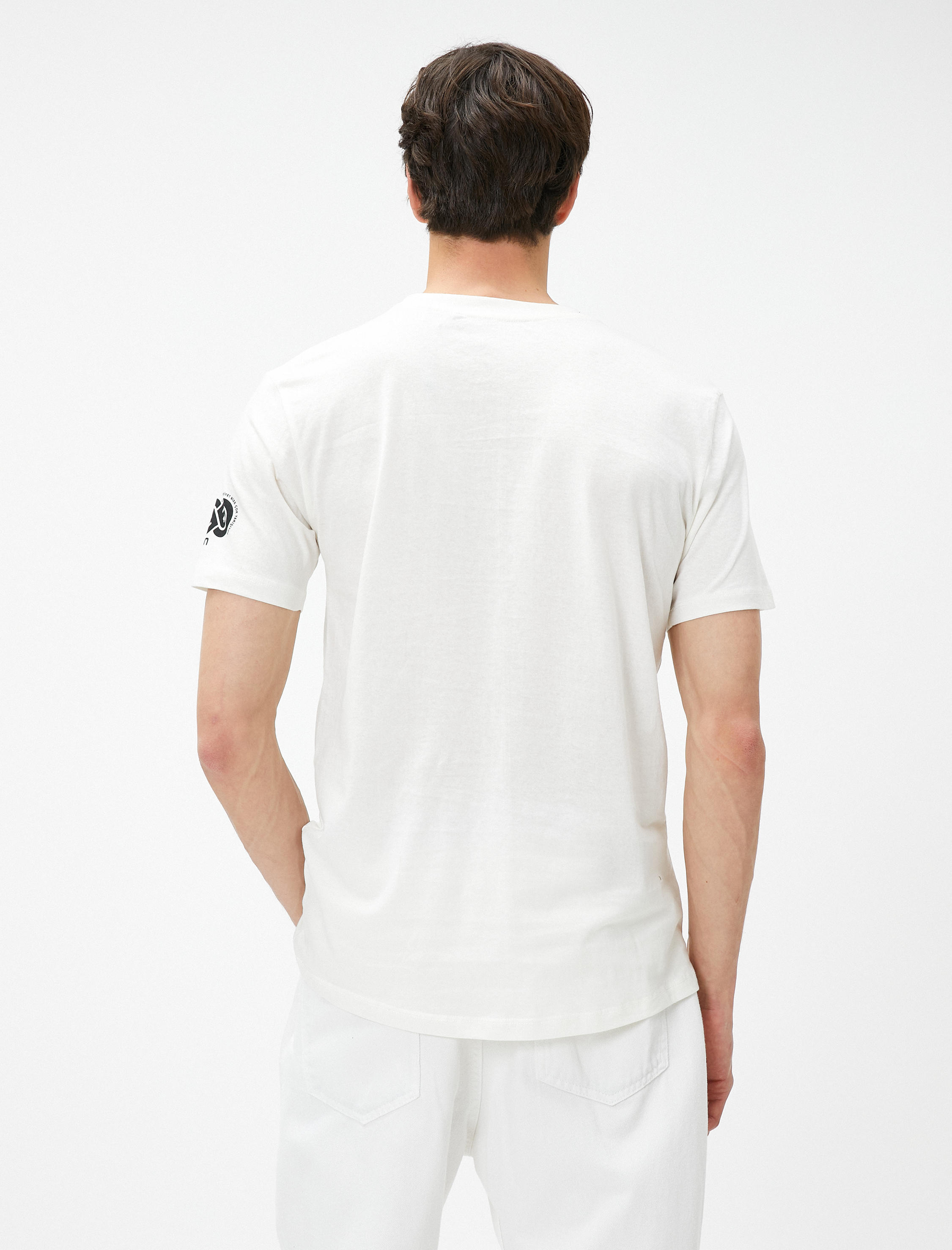   Atatürk Baskılı Tişört Bisiklet Yaka Dar Kesim Pamuklu