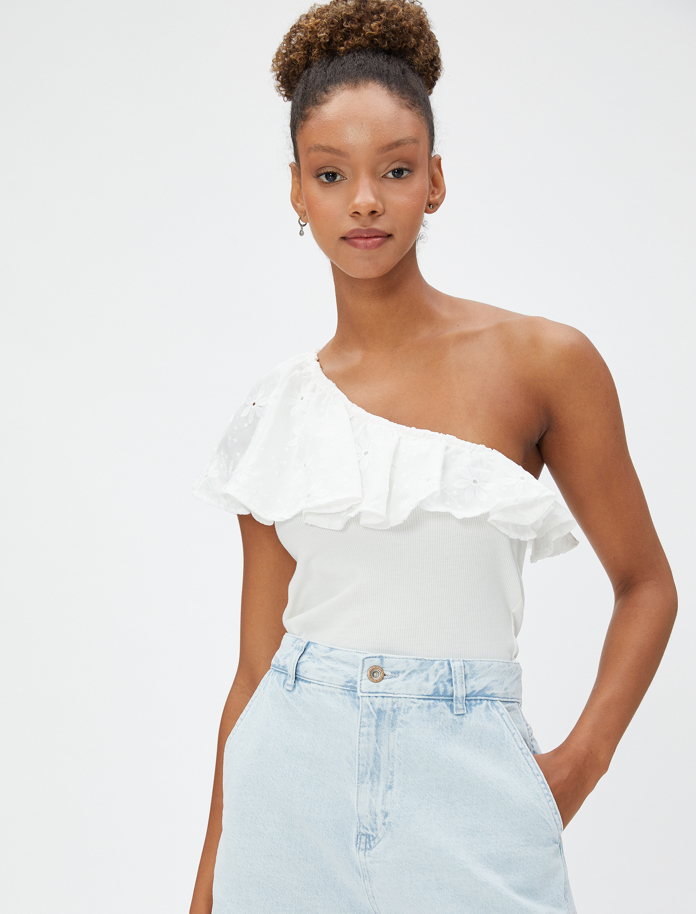   Yüksek Bel Kot Şort